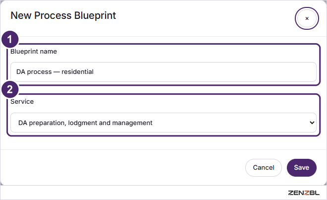 The New Process Blueprint dialog